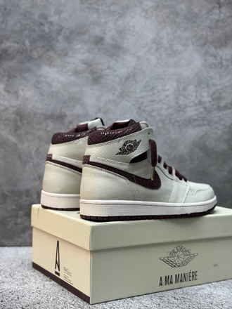 Nike Air Jordan 1 Mid Sail and Burgundy