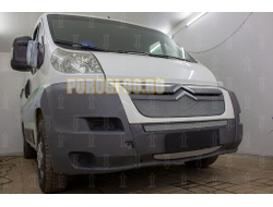 Защита радиатора Peugeot Boxer 2014-... (2 части) / Fiat Ducato IV 2014-... / Citroen Jumper 2014-... (2 части) chrome низ