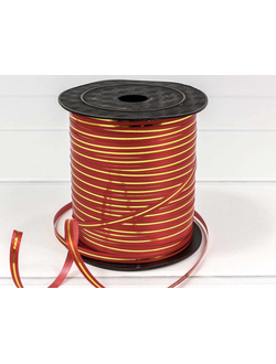 Лента полипропиленовая (красная с золотой полосой), 0,5см*228,6м