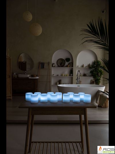 Набор LED свечей с парафиновыми плафонами (9,2*10см - 12шт), &quot;Цветной&quot;