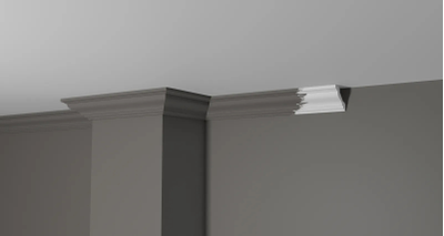 Потолочный плинтус DECOR-DIZAYN DD21, из дюрополимера, под покраску, ударопрочный, 2 метра