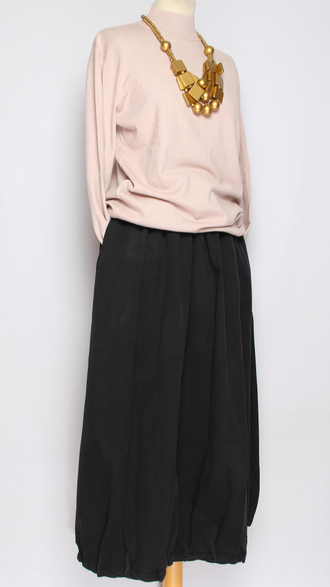 ЮБКА Бохо "Вареный хлопок тюльпан" черная до р.52