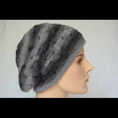 Итальянский вязаный берет Vizio 7014 темно - серый