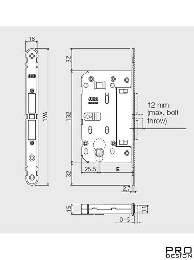 Замок AGB Touch &amp; Close WC (матовый хром) B06502.50.78 (модификация 2)