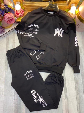 Спортивный костюм бренд NY черный (42-50)