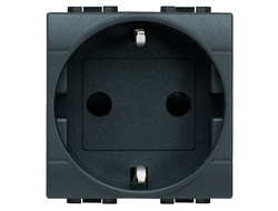 Bticino L4141 Розетка 2К+З со шторками 2 модуля антрацит