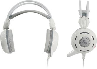 Игровые наушники с микрофоном (игровая гарнитура) A4Tech Bloody COMFORT GLARE GAMING HEADPHONE G300 (белые)