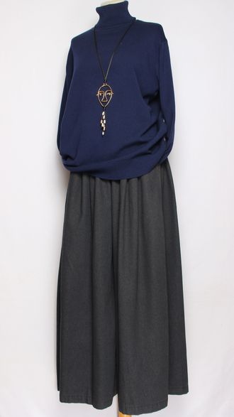 Свитер "ГЛАДКИЙ С ДЛИННЫМ РУКАВОМ " 7807 т.синий, серый, молочный, чёрный р.52-56