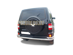 Защита заднего бампера угловая большая d76/53 для УАЗ Патриот 2005-2014