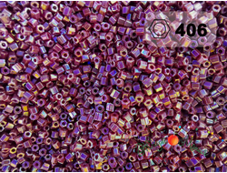 Toho Hexagon 11/0 - 5г - 406 Непрозрачный радужный красно-коричневый (бургунди)