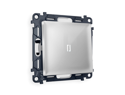 Переключатель 1-кл с подсветкой 5600K Серебро глянец - Ambrella Volt - ALFA