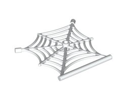 Spider Web Flat with Hollow Stud, Bar Ends, and Bar, White (90981 / 6006221)