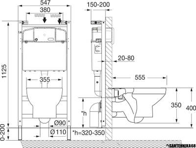 Комплект инсталляции с подвесным унитазом Roca Dama Senso 893104680 slim сиденье (м/л)