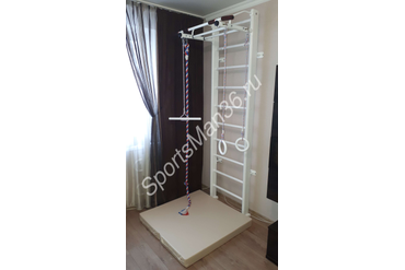 СПОРТИВНЫЙ КОМПЛЕКС KARUSSELL ADLER, цвет дерева - жемчужный, цвет металла - белый + МАТ ГИМНАСТИЧЕСКИЙ 1,0Х1,0Х0,1 М "PERFETTO SPORT" БЕЖЕВЫЙ СКЛАДНОЙ