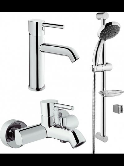 Комплект смесителей 3 в 1 VitrA Minimax S A49153EXP на ванну со стойкой и раковину