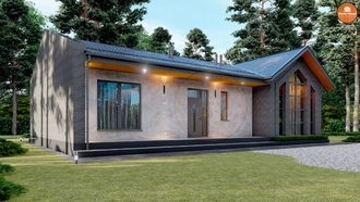 Одноэтажный дом из Газобетона - 130м2