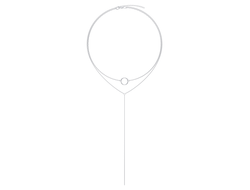 Колье-галстук с родиевым покрытием НХ 22-1686Ю-3