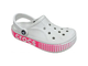 CROCS BAYABAND CLOG LOGO MOTION PINK СВЕТЛО-СЕРЫЕ