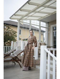 Платье-пальто в клетку