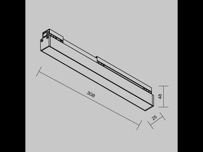 Уличный трековый светильник Basis Exility IP 3000К 12Вт 120° черный, O-TR02-1-S-12WB3K, Maytoni