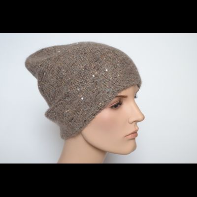 Ореховая меланжевая шапка с украшением Vizio Италия 6926 CL