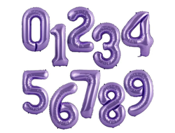 Фольгированная цифра 100 см, сиреневая