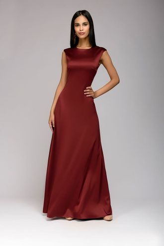 бордовое платье в пол