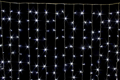 Гирлянда елочная Шторы 240L 2*2метра (Белые огни, Цветные)