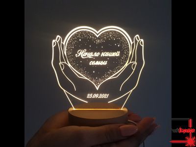 Ночник из акрила "Начало нашей семьи"