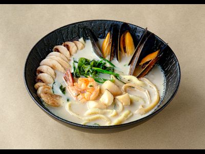 Сливочный суп с морепродуктами