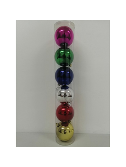 Елочные игрушки "Ассорти" Шарыв тубе (6шт.) # WL806