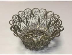 78-3/ Конфетница ажурная мельхиоровая