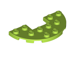 Plate, Round Half 3 x 6 with 1 x 2 Cutout, Lime (18646 / 6109765)