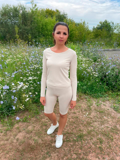 Джемпер 174-0723 бежевый РУБЧИК