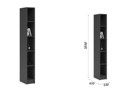 Спальня ЧИКАГО - Стеллаж 25 Антрацит