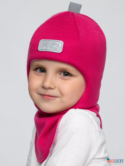 Шапка-шлем "NK"   20101-01, цвет ярко-розовый р. 52-54