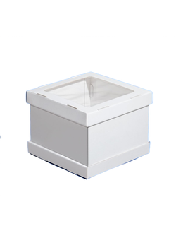 Коробка для торта с/о усиленная (белая, гофрокартон), 240*240*200мм