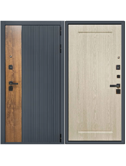 Стальная Дверь ReX 19 Антрацит / ФЛ 119 Беленый дуб
