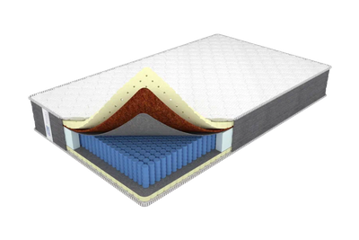 Матрас на усиленном пружинном блоке, с высоким ортопедическим эффектом, ортопедической пеной Loform и кокосовой койрой, различная жесткость сторон - Премиум Эксклюзив Lof