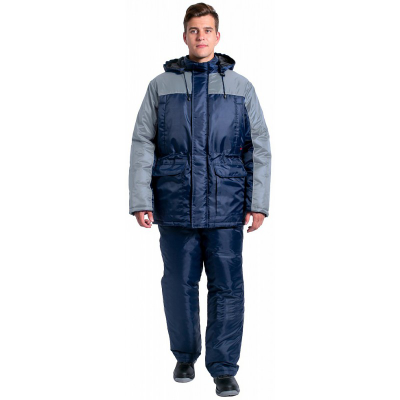 Костюм зимний Балтика (тк.Оксфорд) п/к, т.синий/серый