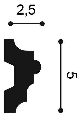 Молдинг гибкий P9040F - 5*2,5*200см