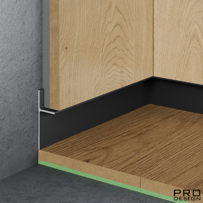 Теневой плинтус скрытого монтажа Pro Design Panel 7208 Черный Муар