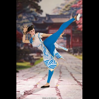 Чун Ли (серия Street Fighter) - Коллекционная ФИГУРКА 1/6 Female Fighter, Blue cloud patterned white cheongsam version (MS-011) - STAR MAN
