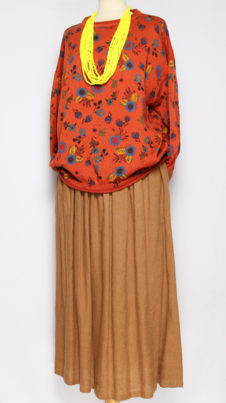 ЮБКА "ЛЁН ШИРОКАЯ" мокко, св.бежевая, графит р.46-54