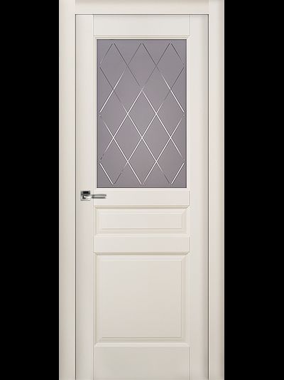 Дверь со стеклом Валенсия эмаль слоновая кость