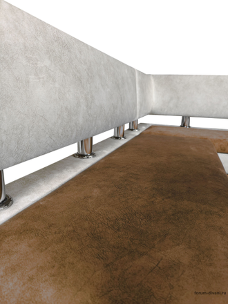 Кухонный угловой диван "Форум-4", Коричневый/Слоновая кость Правый