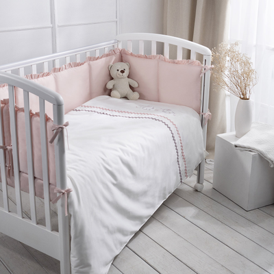 Комплект в кроватку Perina Toys Sateen Collection 6 предметов розовый