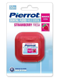 Межзубный флосс Dental Floss Strawberry со вкусом клубники, вощеный, Pierrot, 50 м.