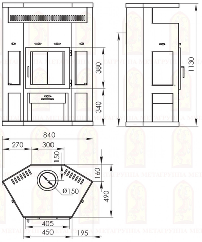 Печь-камин Енисей, Мета - Бел (Беларусь)