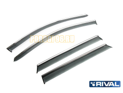 Дефлектор окон с молдингом для Nissan Qashqai 2014-